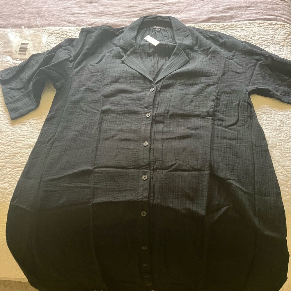 Madewell Double Gauze Cover Up in Black
